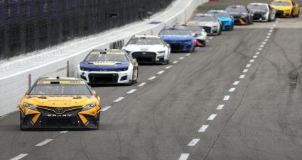 Cars drive at Martinsville