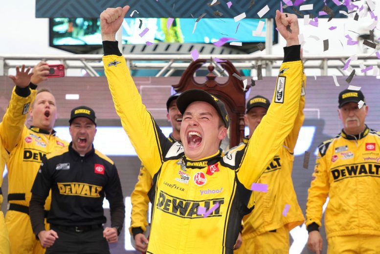 Christopher Bell celebrates at Victory Lane