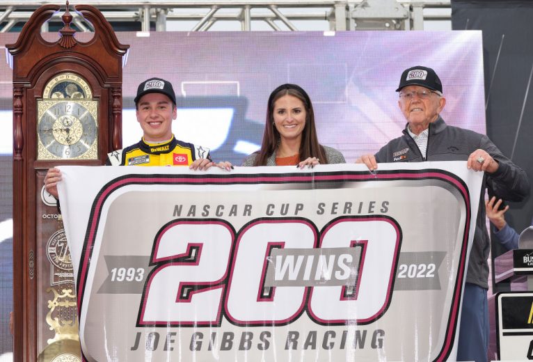 Christopher Bell celebrates at Victory Lane