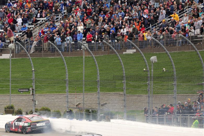 Chastain scrapes into wall