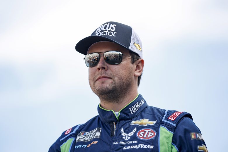 LAS VEGAS, NEVADA - OCTOBER 16: Erik Jones, driver of the #43 FOCUSfactor Chevrolet, walks onstage during driver intros prior to the NASCAR Cup Series South Point 400 at Las Vegas Motor Speedway on October 16, 2022 in Las Vegas, Nevada. (Photo by Sean Gardner/Getty Images) | Getty Images