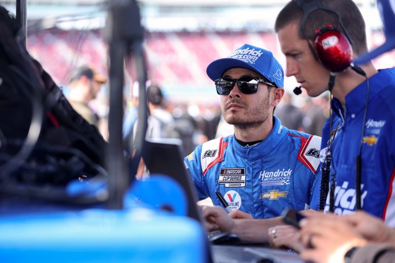 AVONDALE, ARIZONA - NOVEMBER 05: Kyle Larson, driver of the #5 HendrickCars.com Chevrolet, meets with his crew on the grid during qualifying for the NASCAR Cup Series Championship at Phoenix Raceway on November 05, 2022 in Avondale, Arizona. (Photo by Christian Petersen/Getty Images) | Getty Images