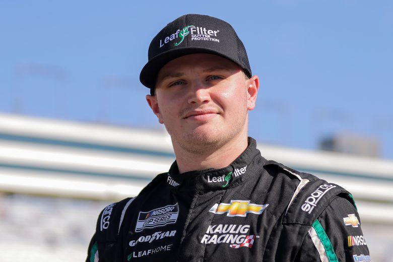 LAS VEGAS, NEVADA - OCTOBER 15: Justin Haley, driver of the #31 LeafFilter Gutter Protection Chevrolet, looks on during qualifying for the NASCAR Cup Series South Point 400 at Las Vegas Motor Speedway on October 15, 2022 in Las Vegas, Nevada. (Photo by Jonathan Bachman/Getty Images) | Getty Images