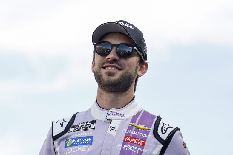 LAS VEGAS, NEVADA - OCTOBER 16: Daniel Suarez, driver of the #99 Kid Rock's Honky Tonk Chevrolet, walks onstage during driver intros prior to the NASCAR Cup Series South Point 400 at Las Vegas Motor Speedway on October 16, 2022 in Las Vegas, Nevada. (Photo by Sean Gardner/Getty Images) | Getty Images