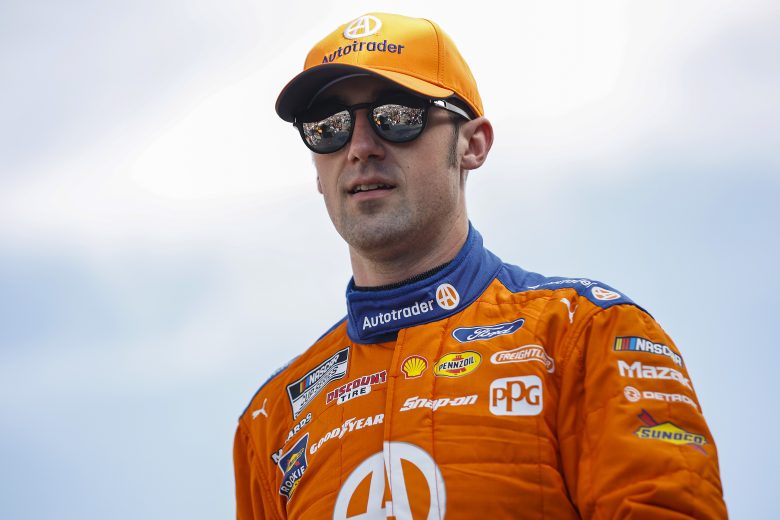 LAS VEGAS, NEVADA - OCTOBER 16: Austin Cindric, driver of the #2 Autotrader Ford, walks onstage during driver intros prior to the NASCAR Cup Series South Point 400 at Las Vegas Motor Speedway on October 16, 2022 in Las Vegas, Nevada. (Photo by Sean Gardner/Getty Images) | Getty Images