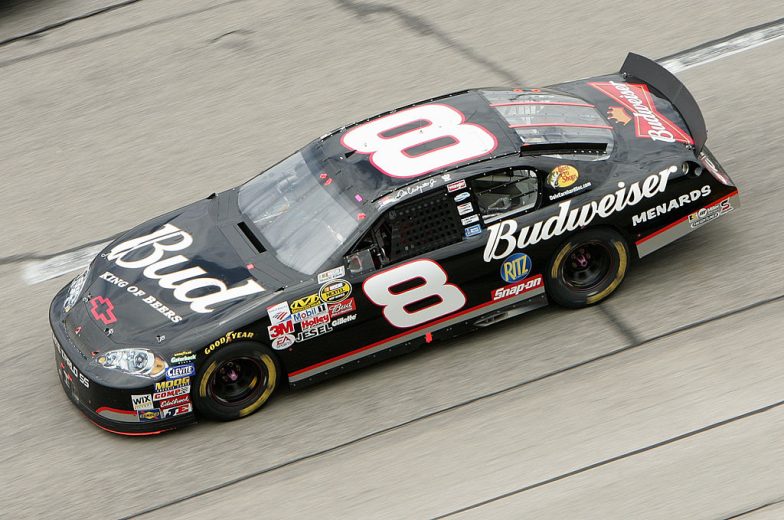 TALLADEGA, AL - MAY 1:  Dale Earnhardt Jr. drives the #8 Budweiser Ford during the NASCAR Nextel Cup Series Aaron's 499 at the Talladega Superspeedway on May 1, 2006 in Talladega, Alabama. (Photo by Andy Lyons/Getty Images) | Getty Images