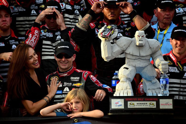 Jeff Gordon celebrates win