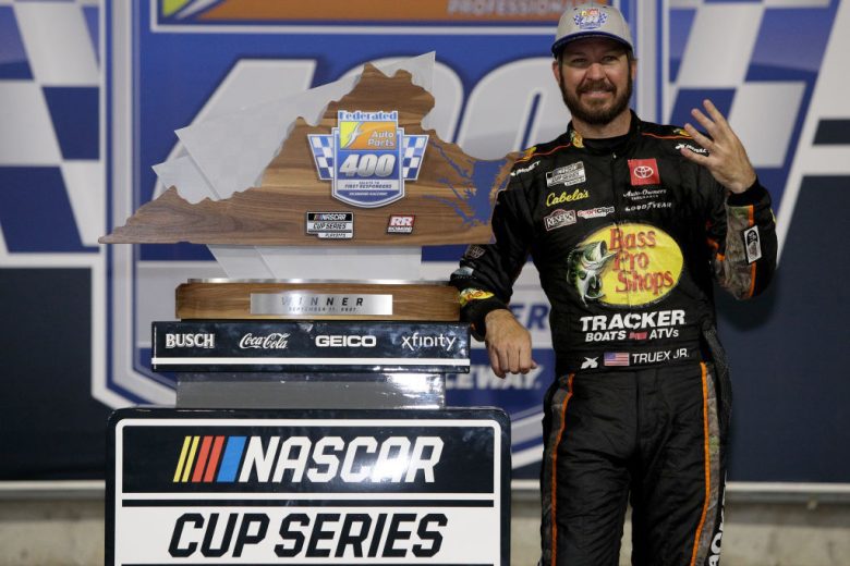 Martin Truex Jr. celebrates win