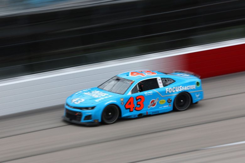 DARLINGTON, SOUTH CAROLINA - MAY 08: Erik Jones, driver of the #43 FOCUSfactor Chevrolet, drives during the NASCAR Cup Series Goodyear 400 at Darlington Raceway on May 08, 2022 in Darlington, South Carolina. (Photo by James Gilbert/Getty Images) | Getty Images