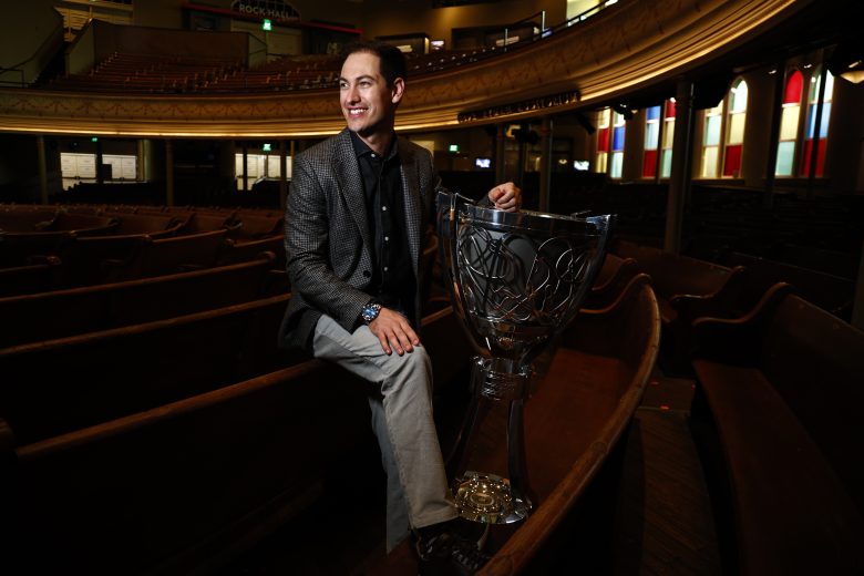 NASHVILLE, TENNESSEE - NOVEMBER 30: 2022 NASCAR Cup Series Champion Joey Logano Poses for a photo at the Ryman Auditorium on November 30, 2022 in Nashville, Tennessee. (Photo by Chris Graythen/Getty Images) | Getty Images