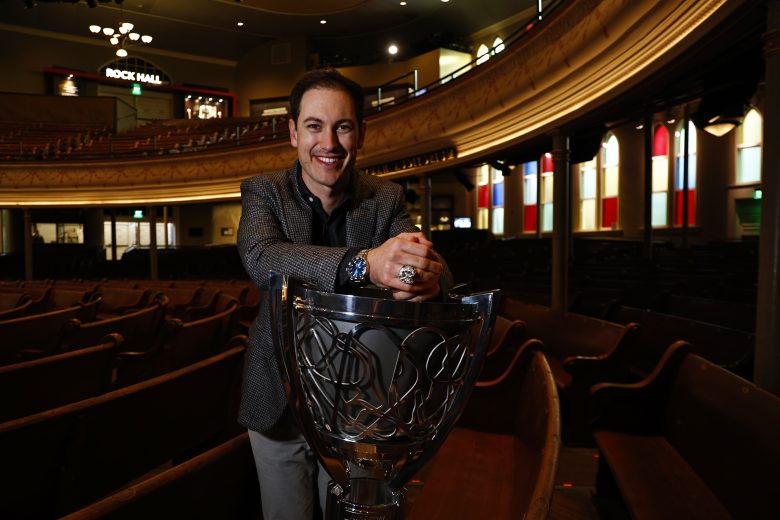 NASHVILLE, TENNESSEE - NOVEMBER 30: 2022 NASCAR Cup Series Champion Joey Logano Poses for a photo at the Ryman Auditorium on November 30, 2022 in Nashville, Tennessee. (Photo by Chris Graythen/Getty Images) | Getty Images