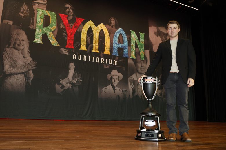 NASHVILLE, TENNESSEE - DECEMBER 01: NASCAR Advance Auto Parts Weekly Series champion Layne Riggs, poses for a photo at the Ryman Auditorium on December 01, 2022 in Nashville, Tennessee. (Photo by Sean Gardner/Getty Images) | Getty Images