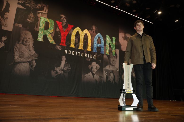 NASHVILLE, TENNESSEE - DECEMBER 01: ARCA Menards Series champion Nick Sanchez poses for a photo at the Ryman Auditorium on December 01, 2022 in Nashville, Tennessee. (Photo by Sean Gardner/Getty Images) | Getty Images
