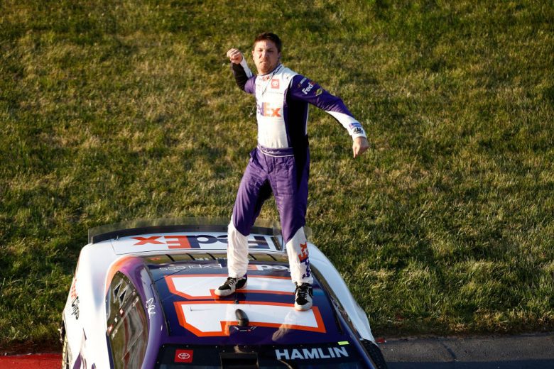 Denny Hamlin celebrates at Richmond