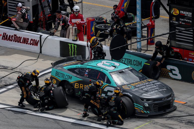 Austin Dillon makes a pit stop