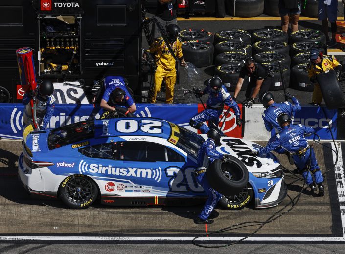 Christopher Bell makes a pit stop
