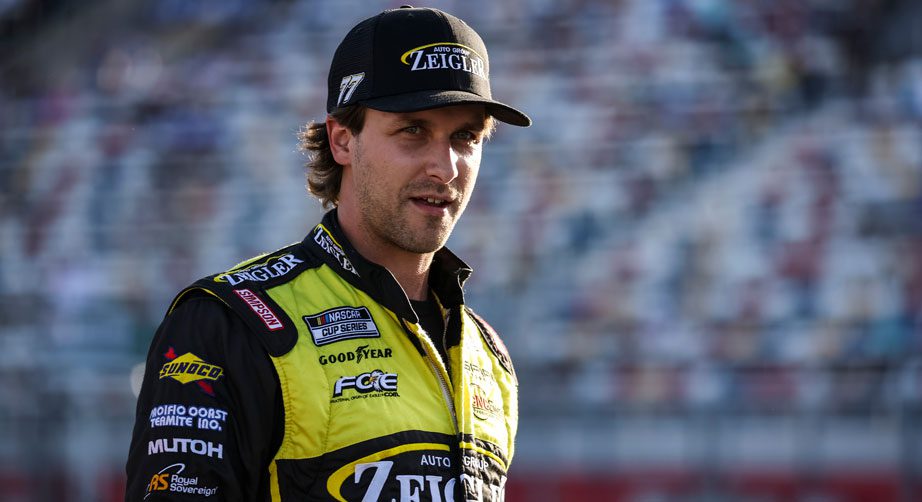 Josh Bilicki stands on pit road