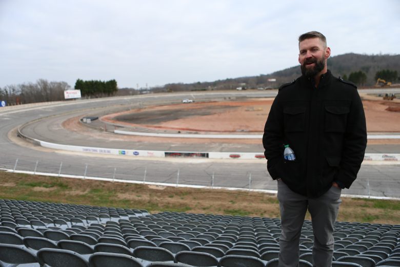 Steve Swift, Speedway Motorsports senior vice president of operations and development, at North Wilkesboro Speedway in North Wilkesboro, North Carolina, on December 13, 2022. (Adam Fenwick/NASCAR)