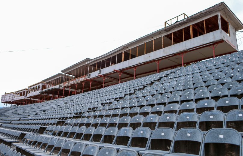 Work is well underway at North Wilkesboro Speedway in North Wilkesboro, North Carolina, to repair and replace old suites and buildings in advance of the 2023 NASCAR All-Star Race. (Adam Fenwick/NASCAR)