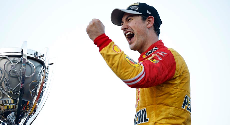 Joey Logano celebrates his second Cup Series title at Phoenix Raceway
