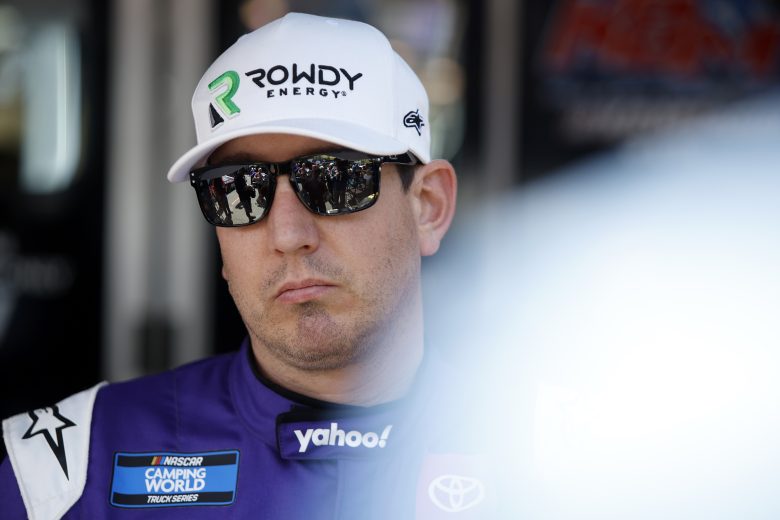 SONOMA, CALIFORNIA - JUNE 10: Kyle Busch, driver of the #51 yahoo! Toyota, waits in the garage area during practice for the NASCAR Camping World Truck Series DoorDash 250 at Sonoma Raceway on June 10, 2022 in Sonoma, California. (Photo by Sean Gardner/Getty Images) | Getty Images
