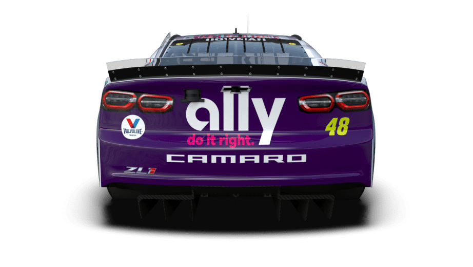 The primary plum-and-white design for Alex Bowman's No. 48 Ally Chevrolet.