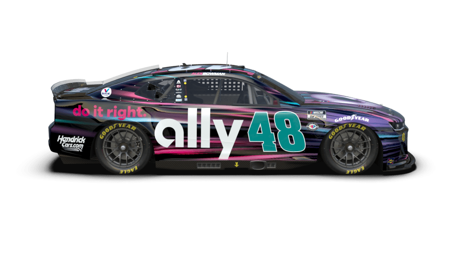 The black nighttime design for Alex Bowman's No. 48 Ally Chevrolet.