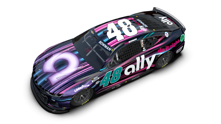 The black nighttime design for Alex Bowman's No. 48 Ally Chevrolet.