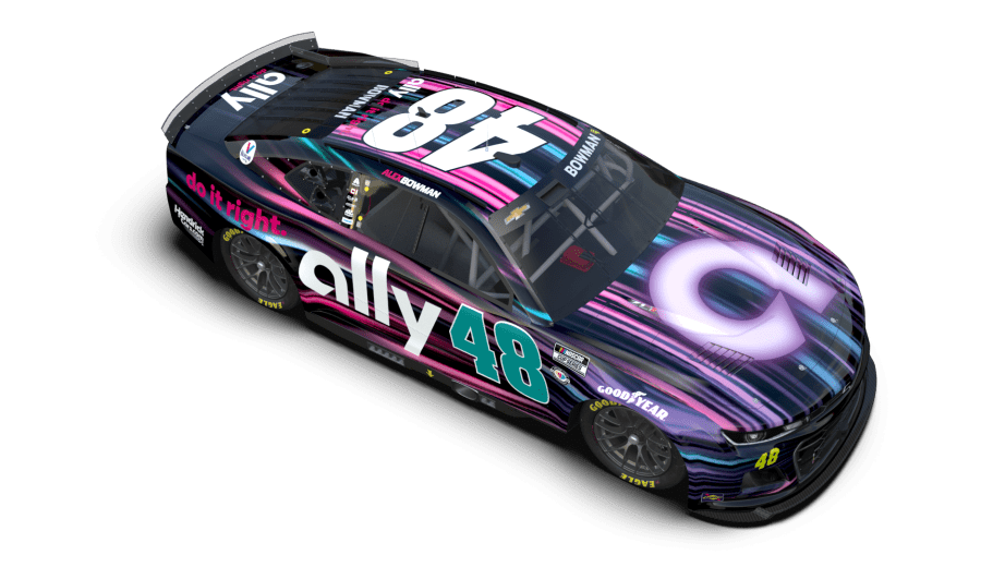 The black nighttime design for Alex Bowman's No. 48 Ally Chevrolet.