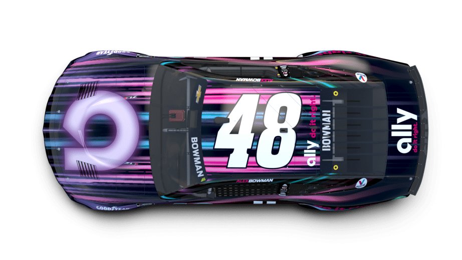 The black nighttime design for Alex Bowman's No. 48 Ally Chevrolet.