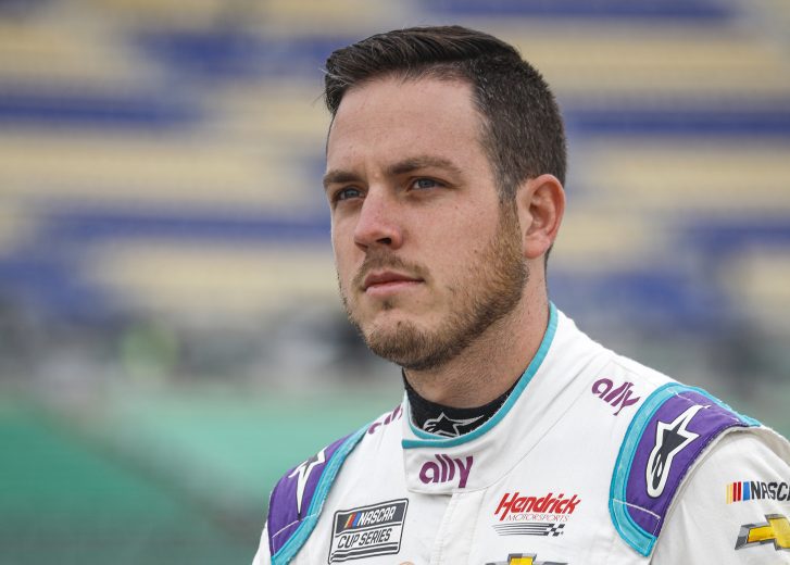 Alex Bowman stands on pit road