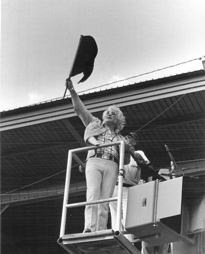 DAYTONA BEACH, FL - FEBRUARY 1975: Country & western singer Charlie Rich was the Honorary Starter for the Daytona 500 at Daytona International Speedway. (Photo by ISC Images & Archives via Getty Images)