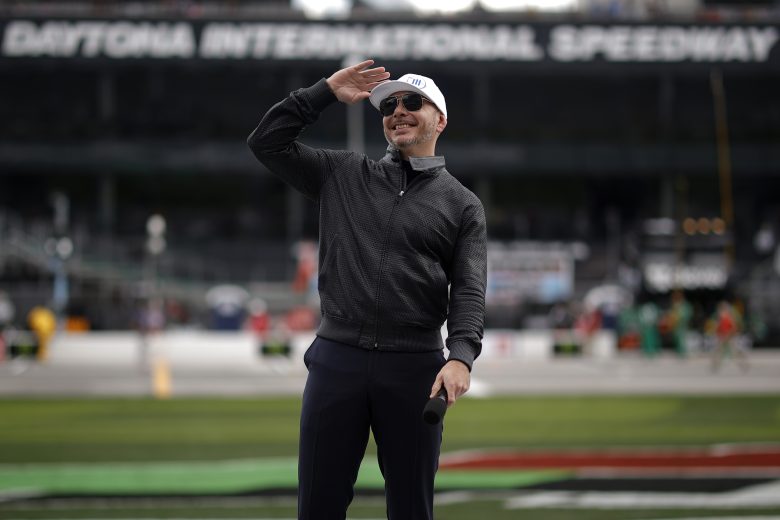 DAYTONA BEACH, FLORIDA - FEBRUARY 14: Singer and Trackhouse Racing Team co-owner Pitbull gives the command to start engine prior to during the NASCAR Cup Series 63rd Annual Daytona 500 at Daytona International Speedway on February 14, 2021 in Daytona Beach, Florida. (Photo by Chris Graythen/Getty Images)