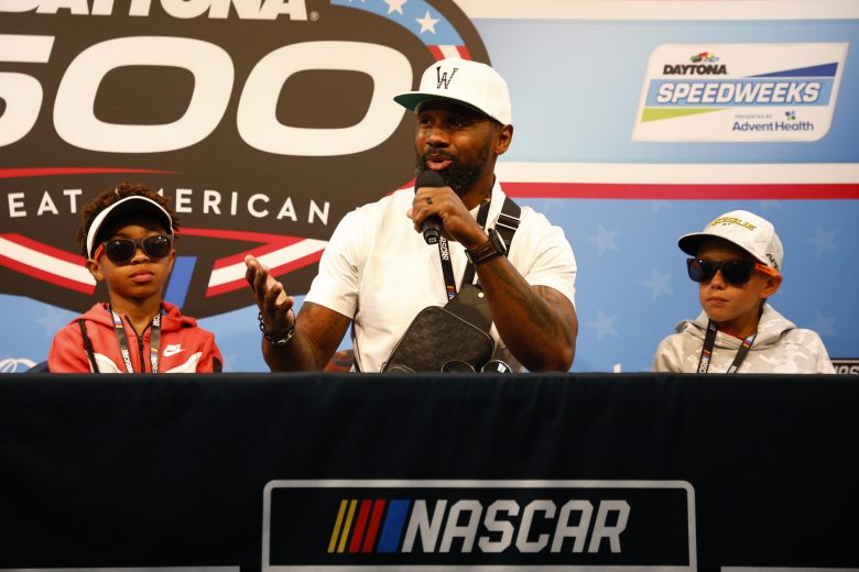 DAYTONA BEACH, FLORIDA - FEBRUARY 20: NFL Hall of Fame cornerback Charles Woodson speaks to the media during a press conference prior to the NASCAR Cup Series 64th Annual Daytona 500 at Daytona International Speedway on February 20, 2022 in Daytona Beach, Florida. (Photo by Jared C. Tilton/Getty Images)