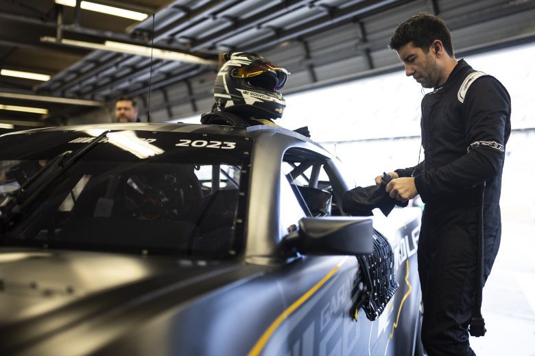 DAYTONA BEACH, FLORIDA - JANUARY 31: Mike Rockenfeller prepares to drive during the NASCAR Garage 56 Test at Daytona International Speedway on January 31, 2023 in Daytona Beach, Florida.