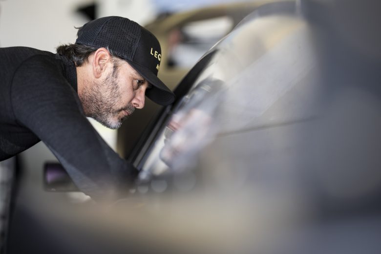 DAYTONA BEACH, FLORIDA - JANUARY 31: Jimmie Johnson looks on in the garage area during the NASCAR Garage 56 Test at Daytona International Speedway on January 31, 2023 in Daytona Beach, Florida.