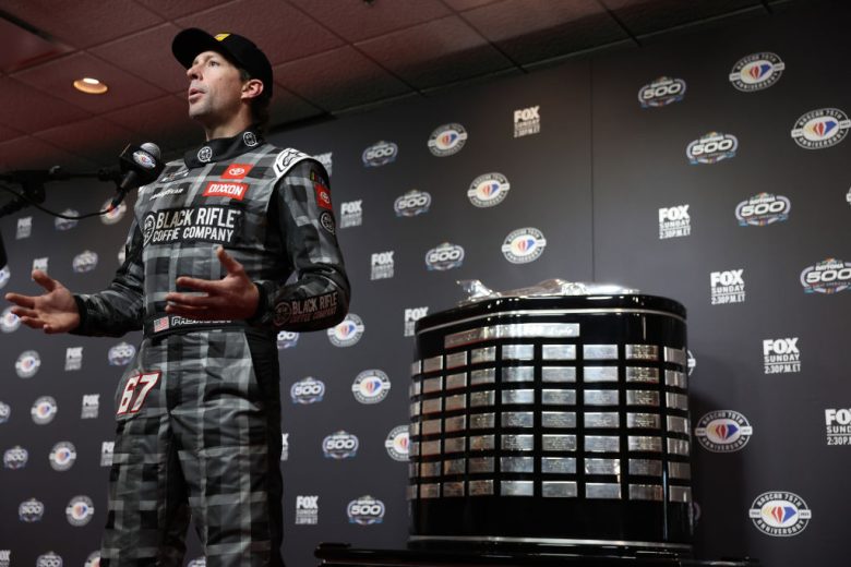 Travis Pastrana speaks to the media