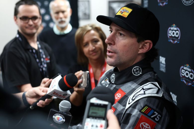 Travis Pastrana speaks to the media