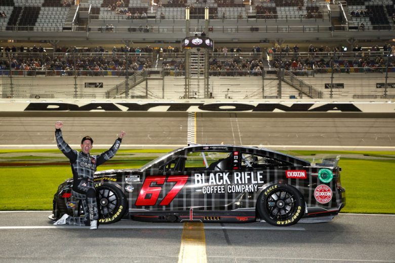Travis Pastrana poses on track