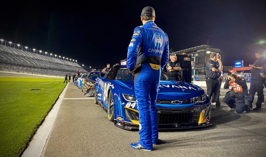 Jimmie Johnson awaits for qualifying