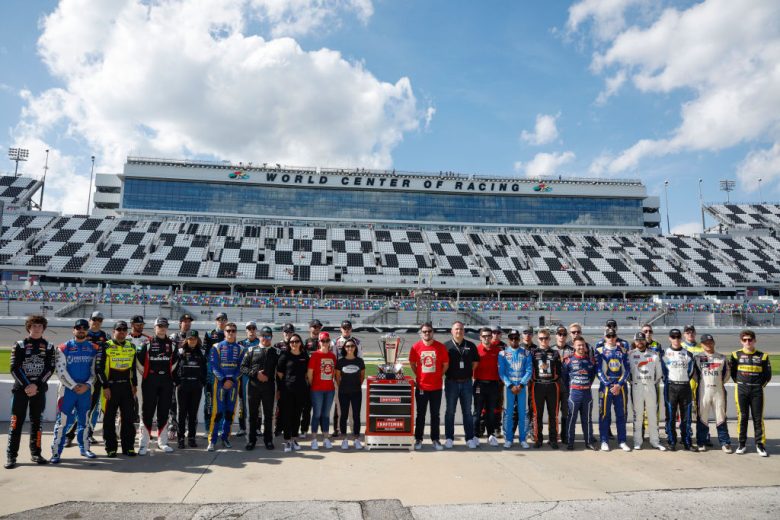 Truck drivers pose for photo