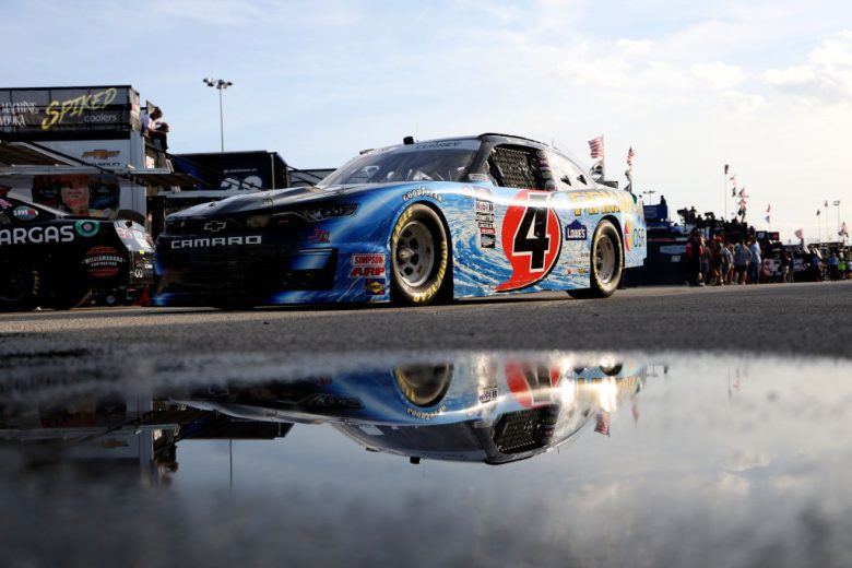 Bayley Currey's car hits the track