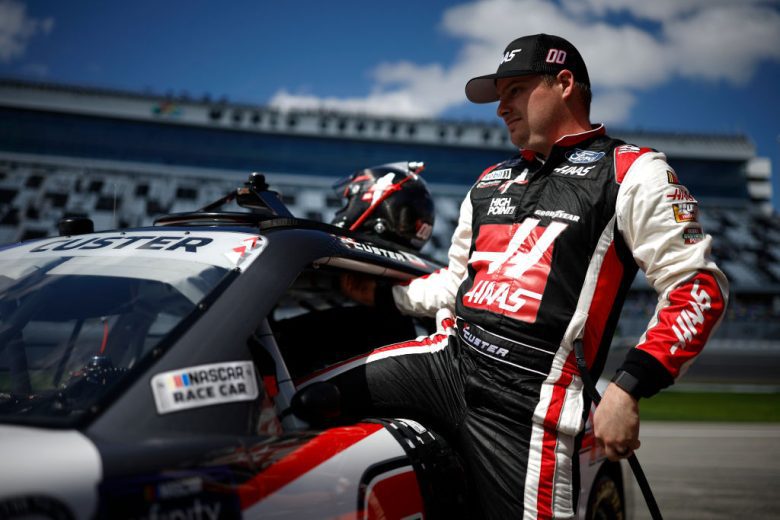 Cole Custer climbs into his car