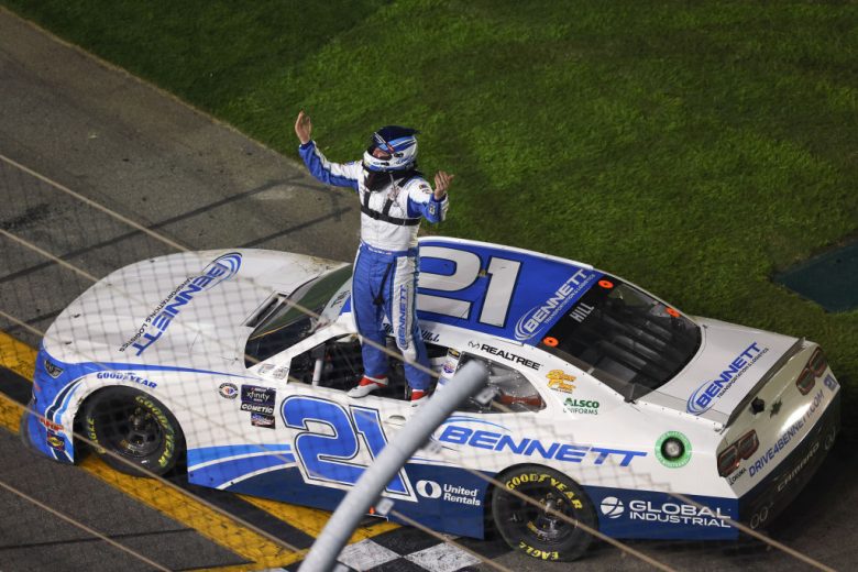 Austin Hill celebrates