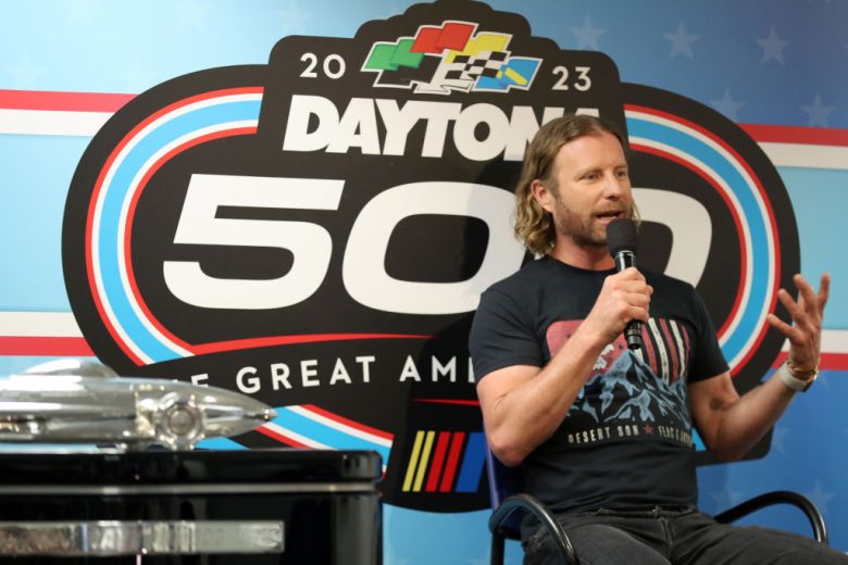 Dierks Bentley speaks to the media