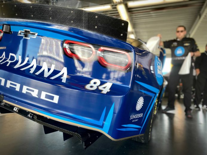 The rear decal of Jimmie Johnson's car
