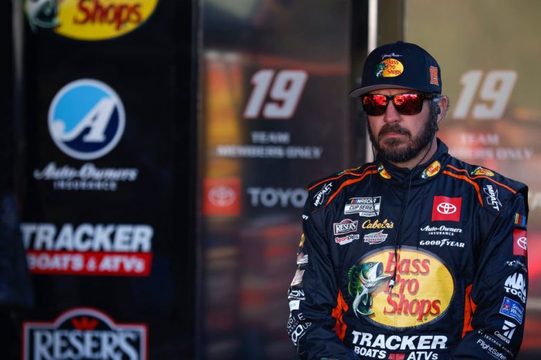 Martin Truex Jr. in the garage