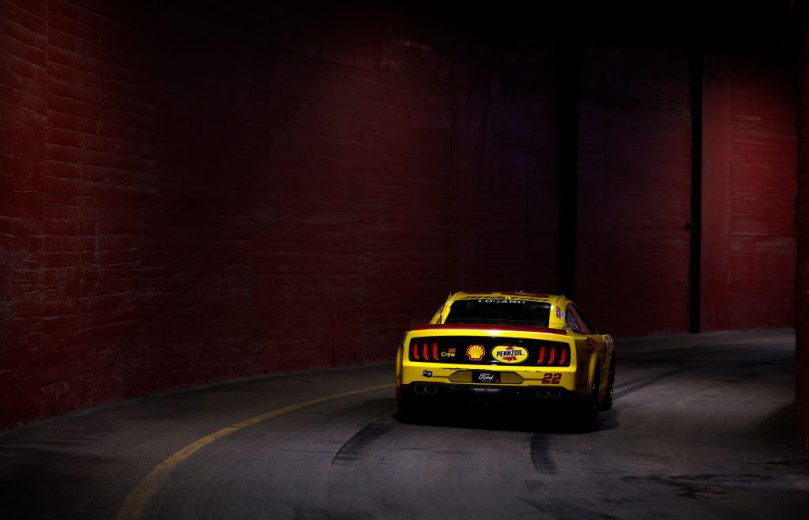 Joey Logano exits the tunnel