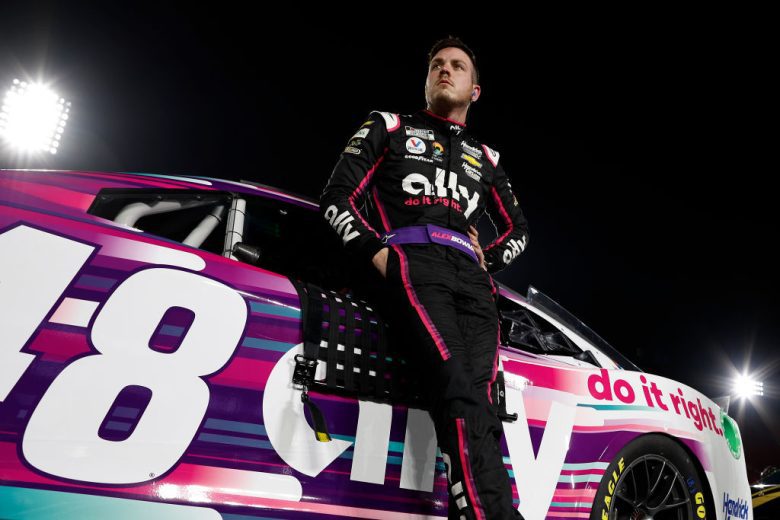 Alex Bowman looks on