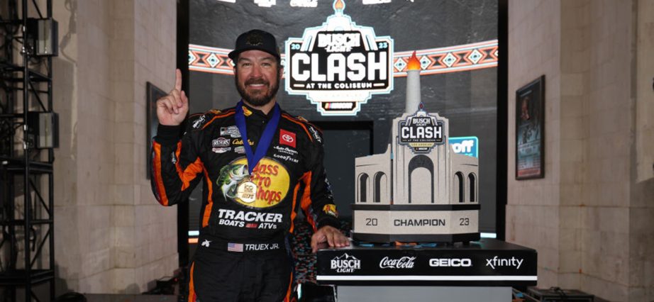 Martin Truex Jr. celebrates Busch Light Clash win
